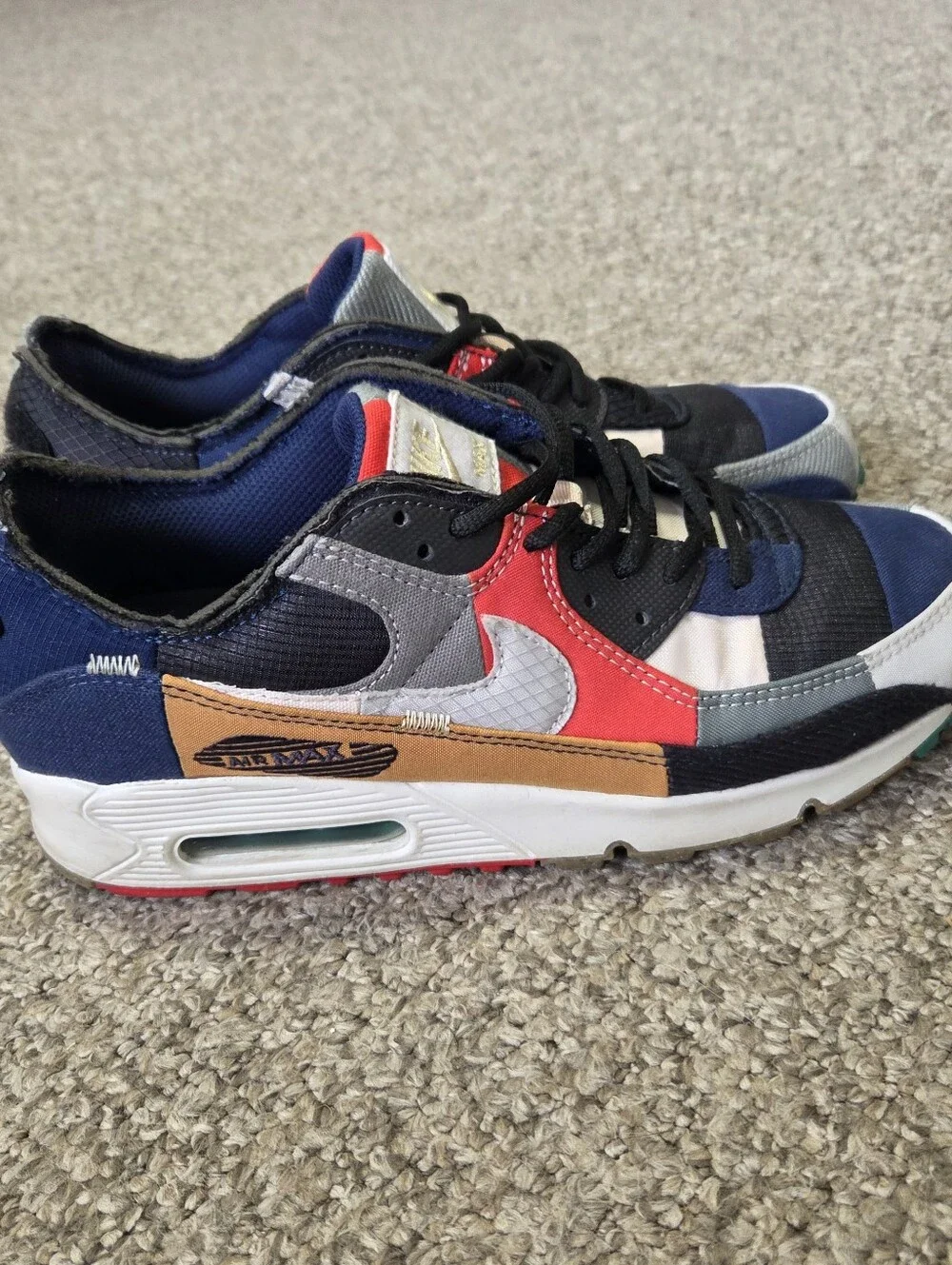 Nike Air Max 90 QS Legacy Patchwork Shoes Women’s SZ 8.5 College Navy DJ4878 400